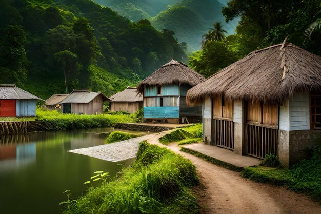 A village with houses in the background