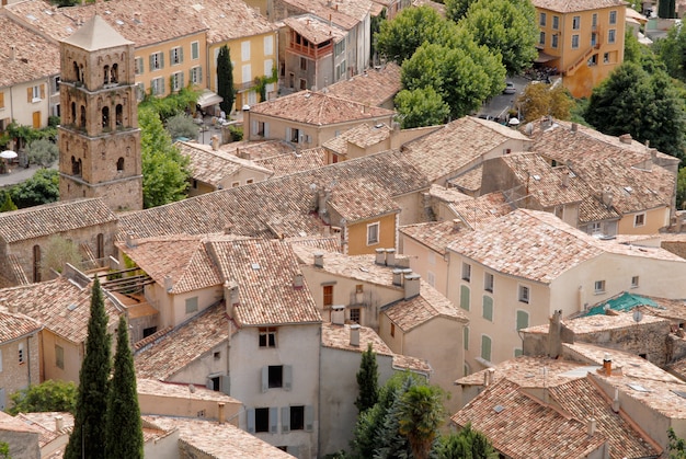 Village with red roofs