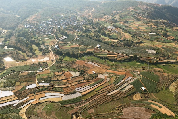 Villages and fields in Yunnan China