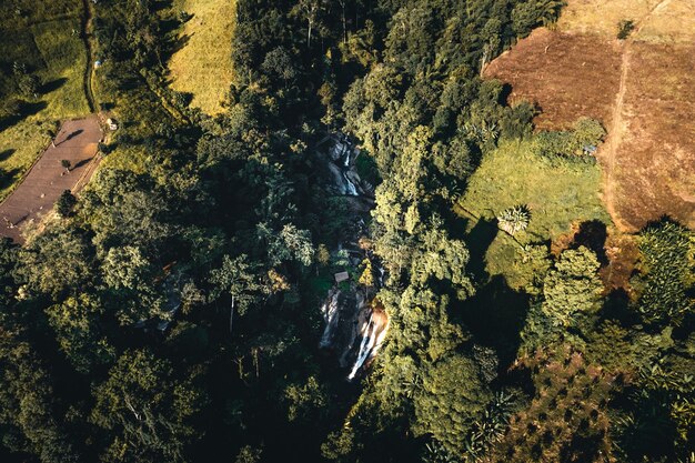 Villaggi e terreni agricoli rurali in tarda mattinata a pai thailand