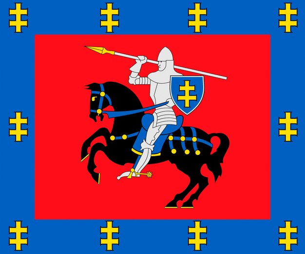 Вильнюс страна Государственный флаг Литовской Республики и символ префектуры
