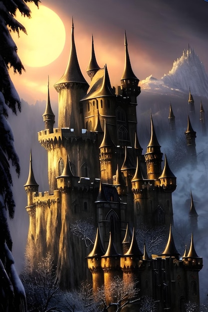 Vimpire Dracula castle 3d render