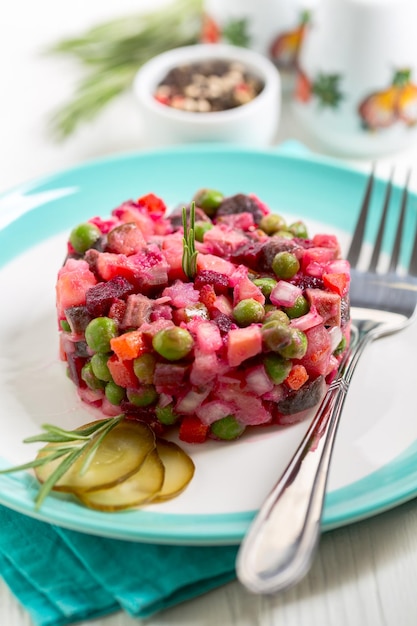 Foto vinaigrette insalata tradizionale russa