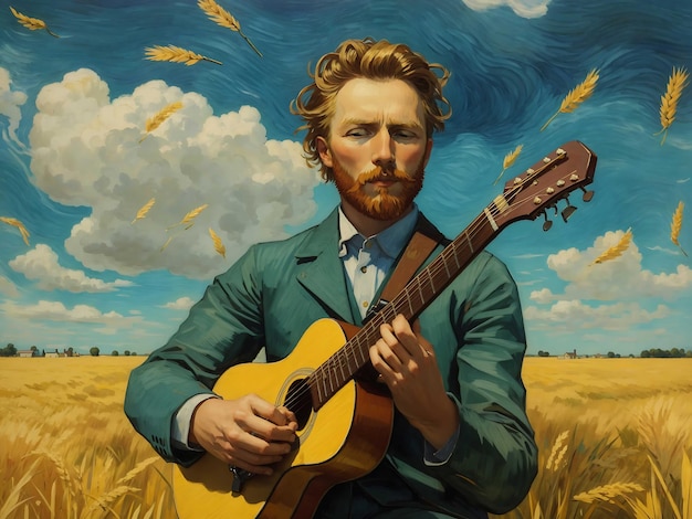 Vincent van Gogh speelt gitaar