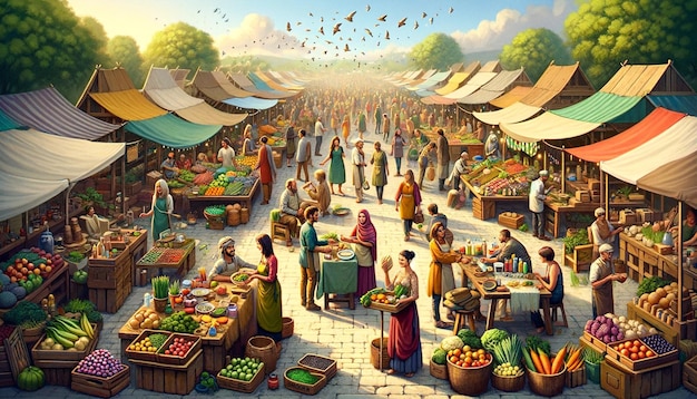 Vincent64150's Colorful Food Markets and Vibrant Market Scenes