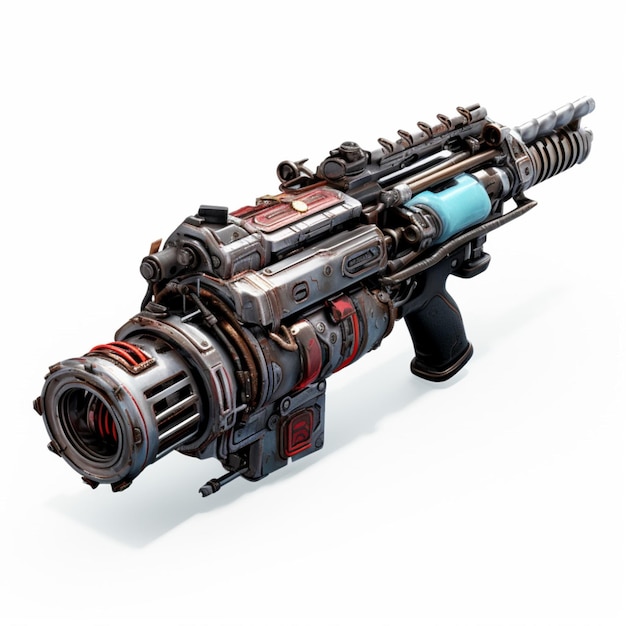 Vindicator minigun met witte achtergrond high quali