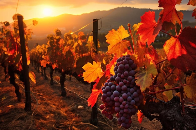 a vineyard with grapes in the background