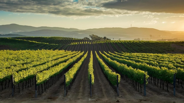 Vineyards before the harvest in la rioja