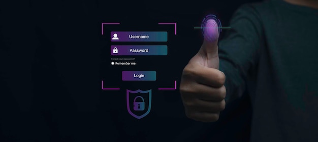 Vingerafdrukscanner futuristische digitale verwerking van biometrische identificatie