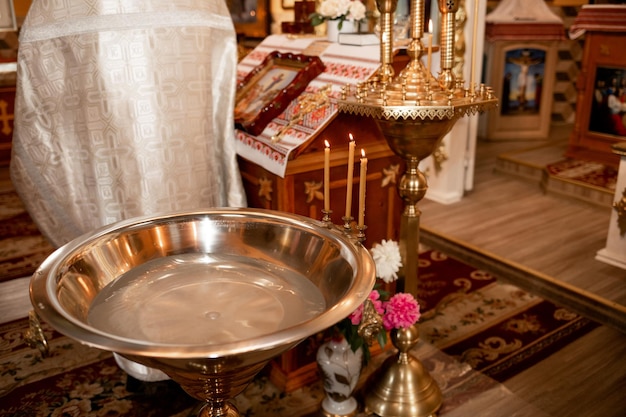 Vinnytsia Ukraine July 10 2022 A place for a baptismal font in the church of a small child