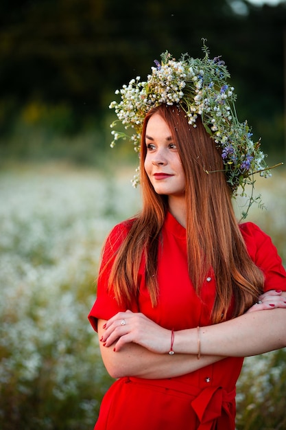 Vinnytsia Ukraine June 18 2021 Closeup portrait of a redhaired girl