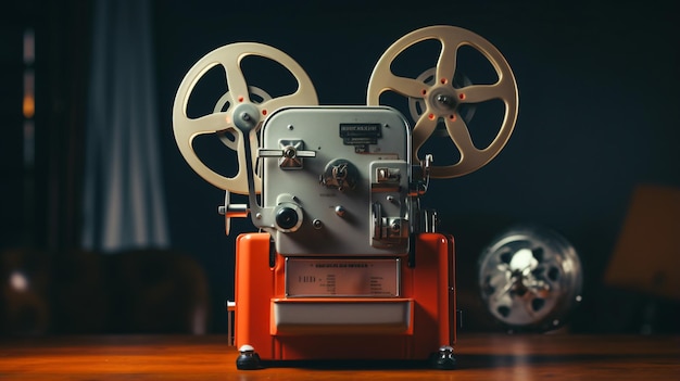 Foto vintage 8mm filmprojector met leeg frame