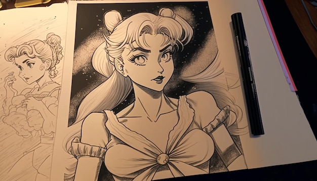 Premium AI Image  Sailor moon fan art from the anime