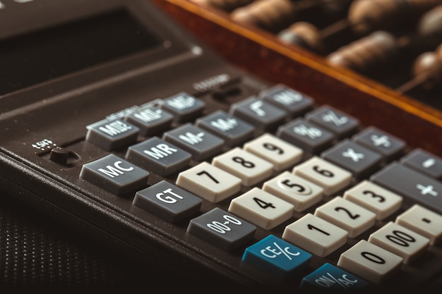 Vintage abacus and calculator