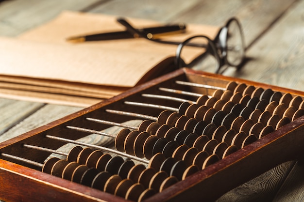 Vintage abacus close up