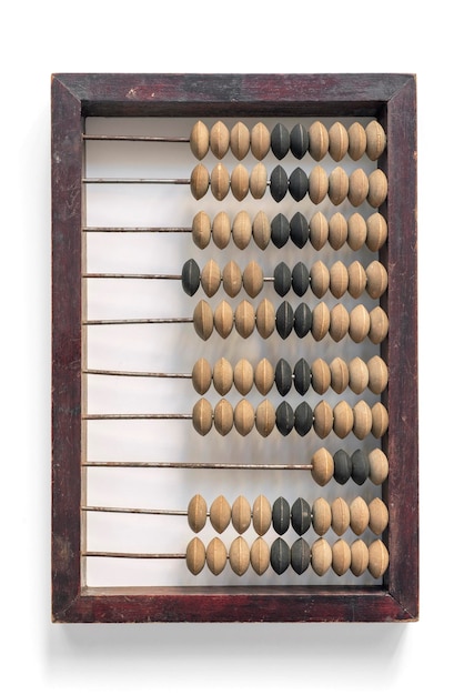 vintage abacus isolated on white background