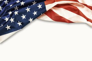 vintage american flag on white background for memorial day 4th of july labour day