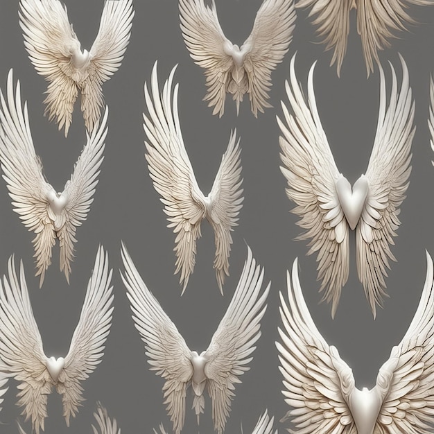 Vintage angel wings template