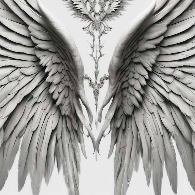 Photo vintage angel wings template