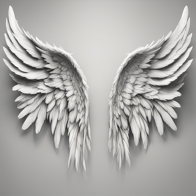 Vintage angel wings template