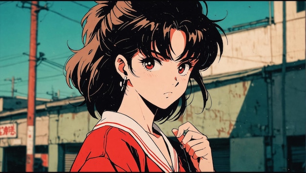 Photo vintage anime girl