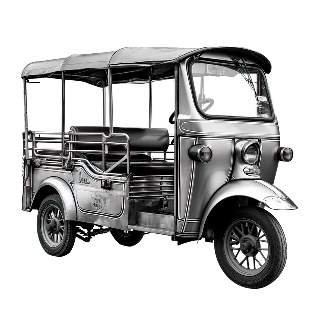 Vintage asian tuk tuk isolated photo