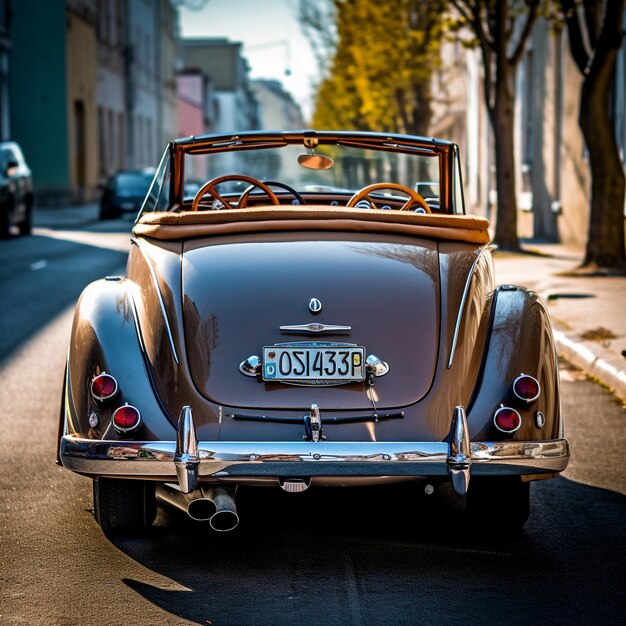 Foto vintage automobile classic car illustratie van een rode retro coupe