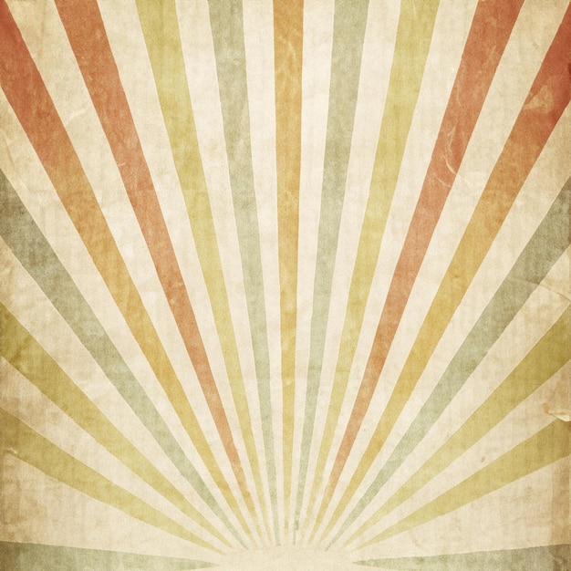 Photo vintage backdrop with vibrant sunrise sunburst and textured retro paper