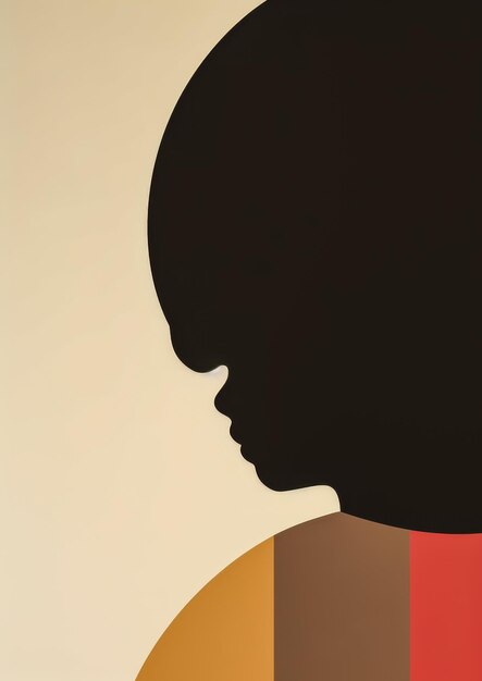 Vintage background design of an African woman in abstract style with space for text