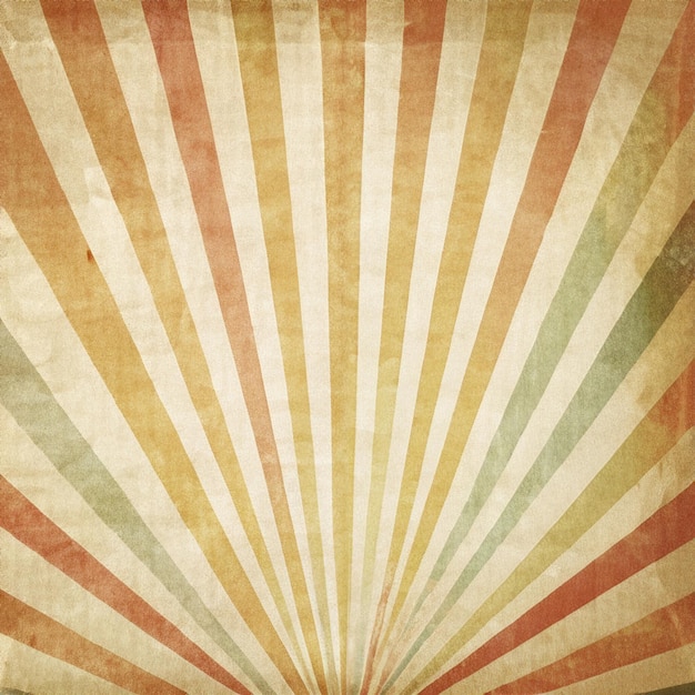 Vintage background Multicolor rising sun or sun raysun burst retro paper be crumpled