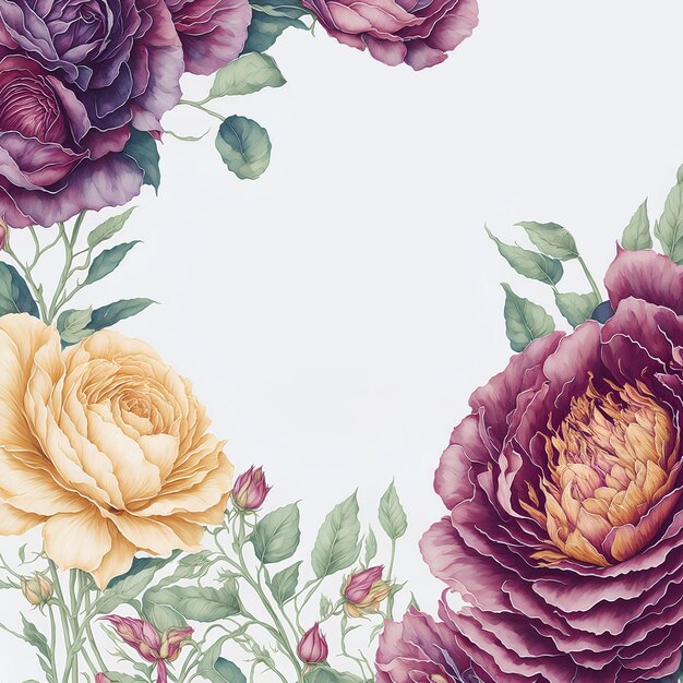 Vintage background with flowers AI