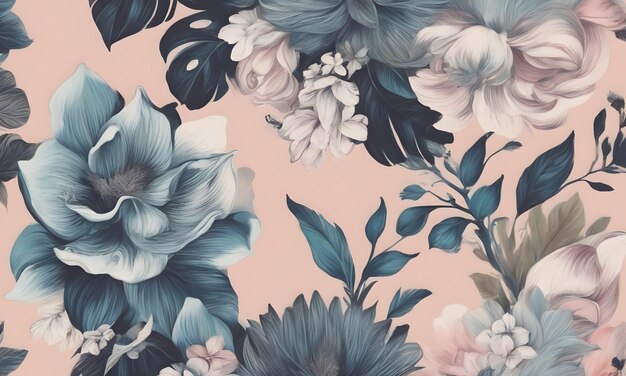 Photo vintage background with old flowers