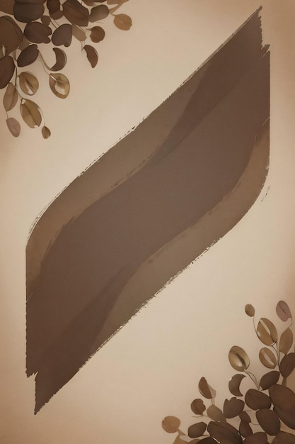 Винтажный фон с акварелью кофейных зерен и листьев Кафе шаблон