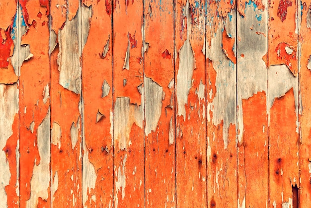 Photo vintage background wooden texture for design and creativity can be used as cover for brochures or wallpapers.old wooden boards with chipped paint,wooden texture