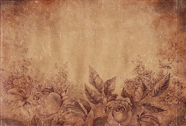 Фото Винтажные фоны и накладки текстуры состаренного дизайна стильная бежевая бумага с цветочными узорами