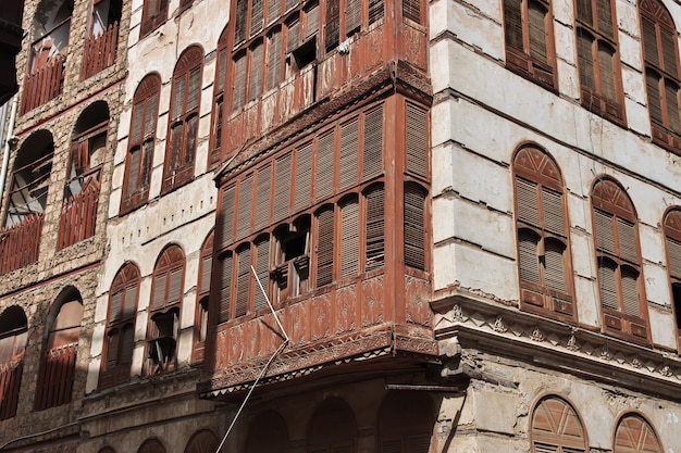 The vintage balcony in Al-balad district of Jeddah in Saudi Arabia