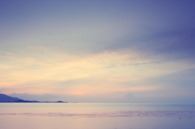 Vintage beach and sky at dusk