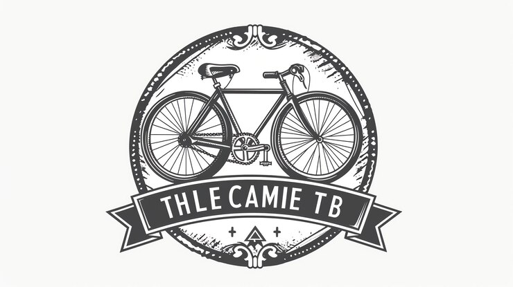 Photo 円状の自転車を描いたヴィンテージ自転車のロゴ