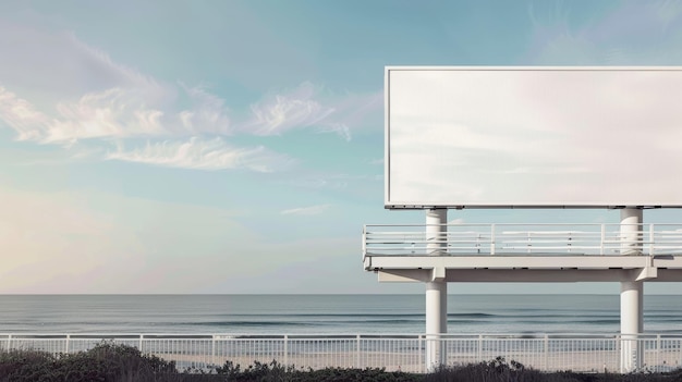 Vintage Billboard Mockup op Jersey Shore Boardwalk Generatieve AI