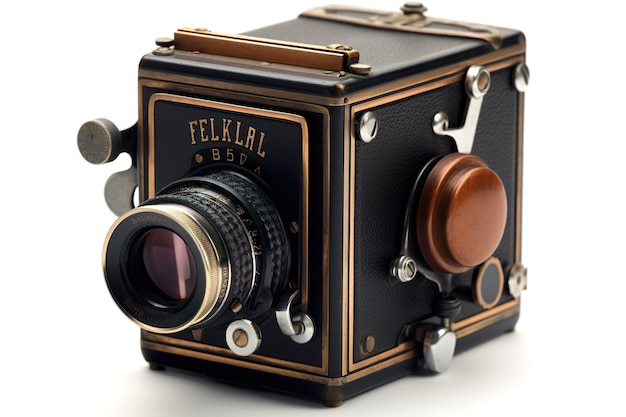 Vintage black box camera from the 1920s classic