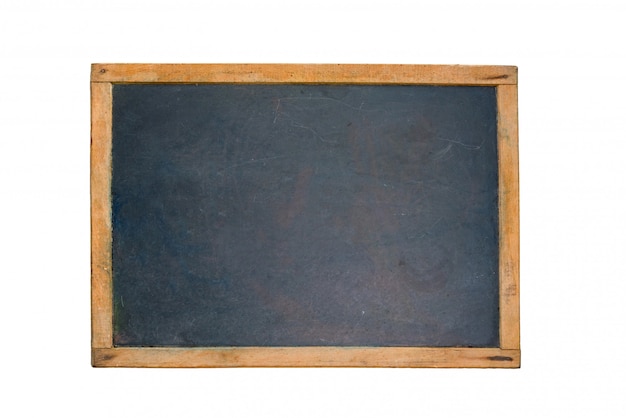 vintage blackboard with wooden frame on white 