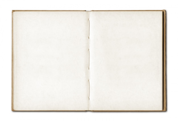 Vintage blank open notebook