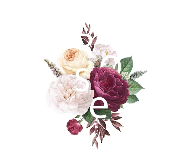 Vintage bloeiende rozen ontwerpelement transparant png