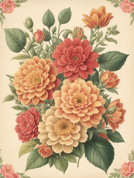 Foto vintage bloemen in stijl.