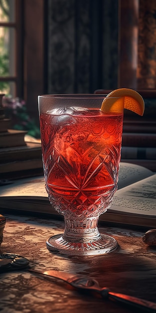 Vintage Bloody Mary cocktail Generative AI