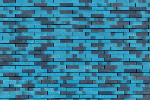 Photo vintage blue brick wall construction pattern background