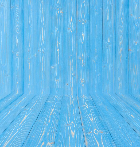 Vintage blue pine wooden empty space. perspective wall. for display