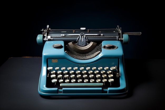 Vintage Blue Typewriter for Creative Writing Generative By Ai