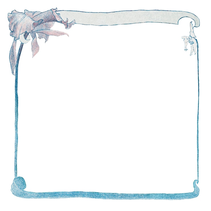 Photo vintage blue watercolor flower frame design element