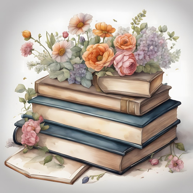 Vintage Books Clipart